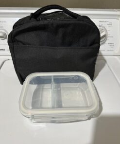 DALINDA Lunch Bag Lunch Box for Women Men Reusable Insulated Lunch Tote Bag,Leakproof Thermal Cooler Sack Food Handbags Case High Capacity forTravel Work School Picnic- Black 41 71f3MTetNcL