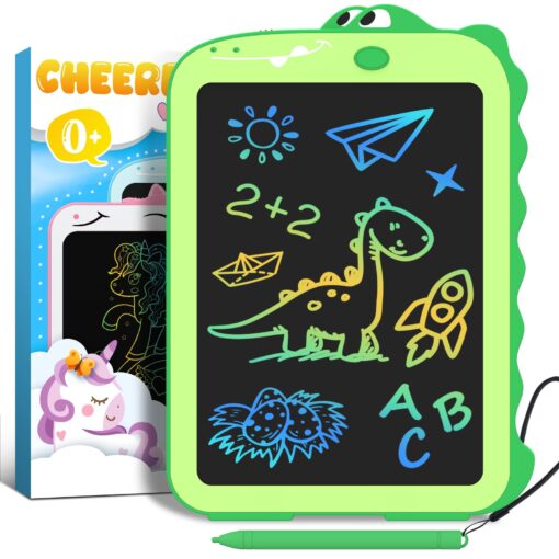 LCD Writing Tablet Kids Toys - CHEERFUN 8.5" Toddler Toys Learning Drawing Board Dinosaur Toys for 3 4 5 6 7 Year Old Boys Girls Birthday Gifts Idea Light Doodle Pad Stocking Stuffers Green