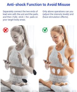 Ohuhu Tens Unit Muscle Stimulator: 24 Modes Rechargeable Tens Stimulator Machine - 16 Pads Electric EMS Unit Massager Acupoint Map Included for Back Shoulder Legs Pain Relief Christmas Gift - Silver 27 71f3av6726L