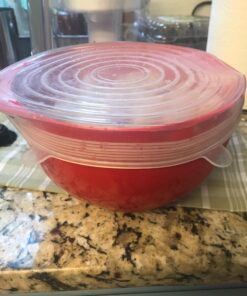 Modfamily Silicone Stretch Lids (7 pack, includes EXCLUSIVE XL SIZE), Reusable, Durable & Expandable to Fit Many Container Sizes & Shapes. Superior for Keeping Food Fresh, Dishwasher & Freezer Safe 33 71f4FTyFqHL