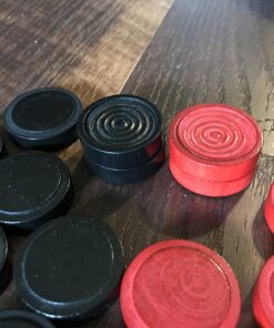 WE Games Checkers Pieces Only, Wooden Checker Board Game Pieces, 24 Red and Black Stackable Player Pieces with a Drawstring Storage Bag, 1.5 Inch Diameter Carved Versatile Backgammon Game Pieces 21 71f4SSPrYoL