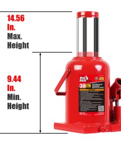 Alternative view of BIG RED T93007 Torin Hydraulic Stubby Low Profile Welded Bottle Jack, 30 Ton (60,000 lb) Capacity, Red 30 Ton - Standard