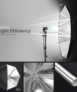 LimoStudio, 700W Output Lighting Series, LMS103, Soft Continuous Lighting Kit for White and Black Umbrella Reflector with Accessory and Carry Bag 33 71f5sKTFLlL