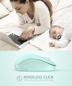 seenda Wireless Mouse, 2.4G Noiseless Mouse with USB Receiver - Portable Computer Mice for PC, Tablet, Laptop with Windows System - Mint Green A Mint Green 20 71f6CDsoM6L