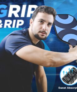 Alternative view of niupipo Pickleball Paddles, USAPA Approved Pro Graphite Pickleball Paddle/Paddles Set, Polypropylene Honeycomb Core, Cushion 4.72In Grip, Portable Bag/Paddle Cover, Lightweight Pickleball Racket Blue & Black