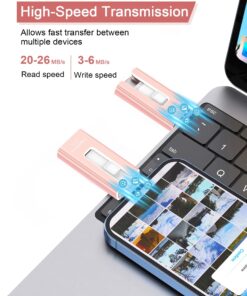 256GB USB Flash Drive for Phone and Pad, Photo Stick High Speed External USB Thumb Drives Photo Storage Memory Stick for Save More Photos and Videos (Pink, 256GB) Pink 11 71f7RUjBCTL
