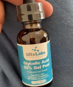 Glycolic Acid 50% Gel Peel with Chamomile and Green Tea Extracts - Professional Grade Chemical Face Peel for Acne Blemishes, Collagen Boost, Wrinkles, Fine Lines - Alpha Hydroxy Acid - 1 Bottle of 1 fl oz 40 71f7h4VpLwL