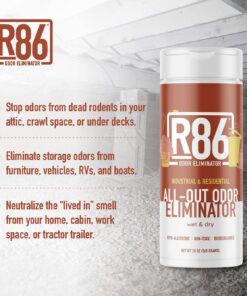 Alternative view of R86 Industrial All-Out Odor Eliminator, Removes Dead Animal Odor, Skunk Odor, Urine, Poop, Musty Basement & More – Natural Formula, Use Wet or Dry, Biodegradable