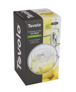 Tovolo Leak-Free, Slow-Melting Colossal 2.25-Inch Cube Silicone Sealed Lid Craft Ice Molds, 2 Pack, Charcoal 17 71f9CRrgfbL