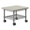 Safco Onyx Under-Desk Utility Cart & Multi-Use Printer Stand, Printer Table for Home Office, Mobile Rolling Cart with Steel Shelf, Gray Grey 37 71f9I5foP7L