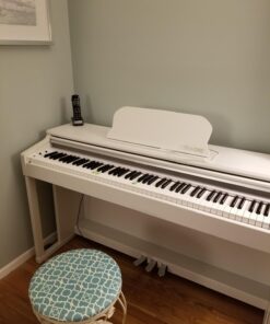 The ONE Digital Piano with Lighted-up Teaching Keys, Piano Keyboard 88 Keys with Hammer Action for Beginner/Professional, Full Size Weighted Keyboard with Piano Stand/3-Pedal Unit/APP, White PLAY 28 71f9SagceiL