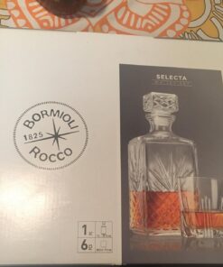 Bormioli Rocco Selecta Collection Whiskey Gift Set – Sophisticated Etched 33.75oz Decanter & 6 9.5oz Glass Tumblers With Starburst Detailing – For Whiskey, Bourbon, Scotch & Liquor 7 Piece Set Standard Packaging 46 71fAvG8NktL