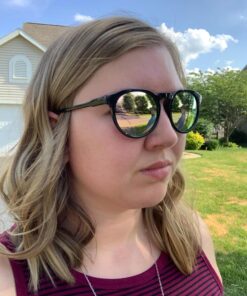 WearMe Pro - Retro Round Flat Top Frame Mirrored Fashion Sunglasses Black Frame / Pink Mirror Lens 52 Millimeters 16 71fB0sThibL