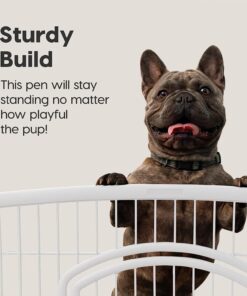 IRIS USA 24-inch Exercise 4-Panel Pet Playpen with Door, White 4 Panel w/ door 30 71fB3N4lZqL