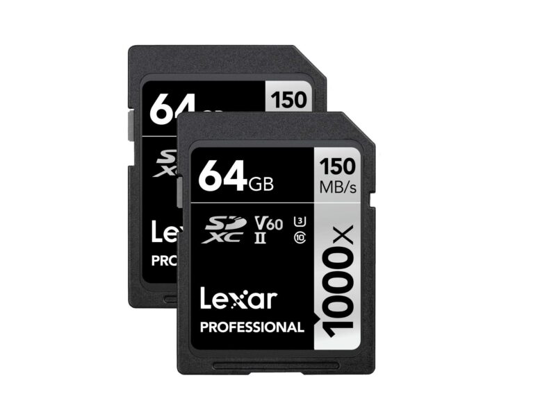 Lexar Professional 1000X 64GB (2-Pack) SDXC Uhs-II Cards 64GB 2 Pack