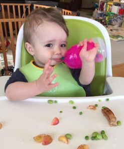 Munchkin® Any Angle™ Weighted Straw Trainer Cup with Click Lock™ Lid, 7 Ounce, Blue 1 Count (Pack of 1) 42 71fBXQZONpL