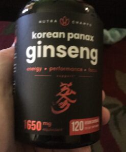 NutraChamps Korean Red Panax Ginseng Capsules | Extra Strength Ginsenosides for Energy, Focus, Performance, Vitality & Immune Support | Korean Red Ginseng Root Extract Powder Supplement | Vegan Pills 34 71fCUYhp3zL