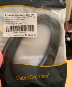 CableCreation Long USB Printer Cable 10 Feet, USB 2.0 Printer Cable to Computer, USB A to B Printer Cord for HP, Brother, Epson, Canon, Piano, Dac, Aluminum Case, Space Gray 3m 10FT 1 31 71fEW2DgZnL