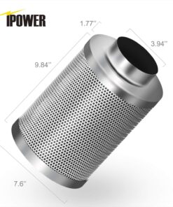 Alternative view of iPower 4 Inch Air Carbon Filter Indoor Plants Grow Tent Odor Control Scrubber with Australia Activated C for Inline Fan, Prefilter Included, Silver 4"X12"