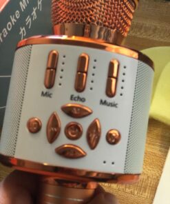 Ankuka Karaoke Microphone for Kids, Bluetooth Karaoke Microphone with LED Lights,Portable 4 in 1 Wireless Microphone Toys Christmas Birthday Gift Home Party Kids Toys for Girls Boys Adults(Rose Gold) Rose Gold 30 71fFOjrxd L