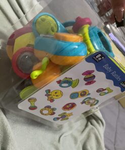 iPlay, iLearn 10pcs Baby Rattles Toys Set, Infant Grab N Shake Rattle, Sensory Teether, Development Learning Music Toy, Newborn First Birthday Gifts for 0 1 2 3 4 5 6 7 8 9 10 12 Month Babies Boy Girl 10 Pieces Set 38 71fFShywElL