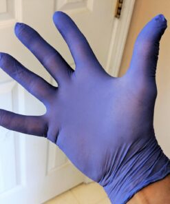 The Safety Zone GNEP-LG-1P Nitrile Exam Gloves - Medical Grade, Powder Free, Latex Rubber Free, Disposable, Non Sterile, Food Safe, Textured, Indigo Color, Convenient Dispenser Pack of 100, Size Large 20 71fFi6 nhL