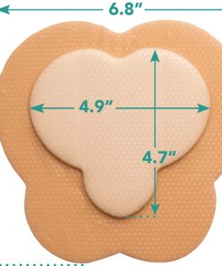 Sacral Silicone Ultra-Absorbent Foam Dressing 7" X 6.8" Box of 5; Wound Dressing By Areza Medical 7" x 6.8" 12 71fGfiFfYZL