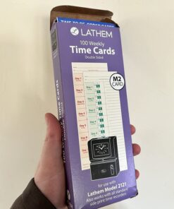 Lathem Weekly Time Cards, Double-Sided, for Lathem Model 2121/Side-Print Time Clocks, 100 Pack (M2-100) 9 71fHgnRtqvL