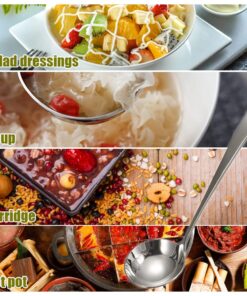 Wenkoni Small Soup Ladles,Sauce ladles,Gravy Soup Spoon Ladles,2 Pack SUS 304 Non-magnetic Stainless Steel 7.6" Round Ladles (Color:Silver). Silver-2Pcs 15 71fJLh99QPL