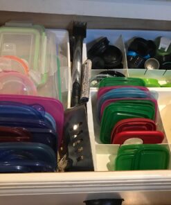 Uncluttered Designs Adjustable Drawer Dividers — Customizable Organization for Utility & Junk Drawers — Storage Solution for Kitchen and Office (White, 3 Pack) White 3pack 43 71fJXHvGpvL