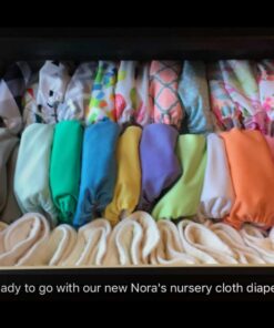 Nora's Nursery Baby Cloth Pocket Diapers Bamboo Inserts 1 Wet Bag 7 Pack B&W Unisex 2 44 71fJlX52ML