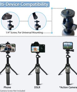 Fugetek 48" Compact Selfie Stick & Tripod, Extendable, Wireless Bluetooth Remote, Lightweight Aluminum, Travel Ready, Compatible with iPhone 14 13 12 Pro Xs Max Xr X 8Plus 7 & Android Black 23 71fJwhaGmbL