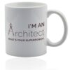 Gifts for architect 11 oz. white ceramic cup. Architecture mug.