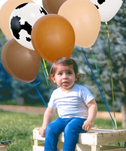Cowboy Balloons 12 Inch Brown Blush Cow Print Balloon for Western Baby Shower Cowboy Highland Theme Birthday Party Decorations 55 Pack 11 71fKActbxKL