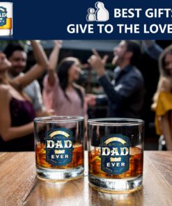 Luka Tech Gifts For Dad From Son Daughter, Vintage Whiskey Glass Tumbler 11oz with 3D Metal Badge,Unique Birthday Gifts for Dad,Men,Grandpa,Father,Fathers Day 11 71fLDD7jeaL