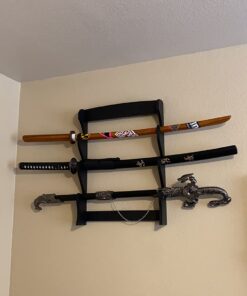 Alternative view of MASTER USA WS-3WH Sword Stand 3-Tiers Wall Mount Sword Stand,Black, 22.1 inch