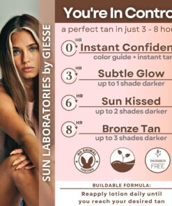 Sun Laboratories By Giesee Dark Sunsation Tinted Self Tanning Lotion 8 oz | Fake Tan, Self Tan, Self Tanner | Organic, Non Toxic Body Bronzer & Face Tanning Lotion | Sunless Tan, Instant Natural Tan, 8 Ounce Very Dark 21 71fMDEaJZcL 3