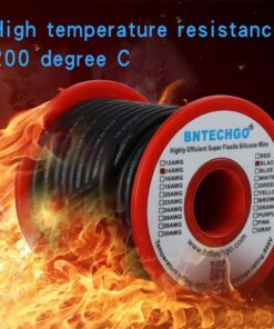 BNTECHGO 14 Gauge Silicone Wire Spool 25 ft Black Flexible 14 AWG Stranded Tinned Copper Wire silicone wire 25ft silicone wire black 13 71fMTkq8s1L