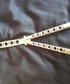 VORNNEX Practice Butterfly Knife Trainer,Full Stainless Steel Unsharpened 100% Safe Dull Balisong Knives Trainer Butterfly Comb for Training(Silver) 25 71fMyI7mfUL