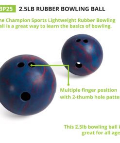 Champion Sports Rubber Bowling Ball: Lightweight Soft Ball for Training & Kids Games (BP25) 11 71fNyzSYSmL