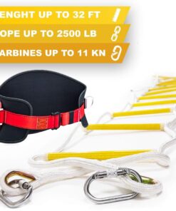 ISOP Emergency Fire Escape Rope Ladder 4 Story Homes 32 ft Innovative Solution - Unique Safety Ladder with Carabiners & Safety Cord & Safety Belt - Fast Deploy & Simple to Use - Compact & Reusable 32 ft with Safety Belt 11 71fNzLIDdmL