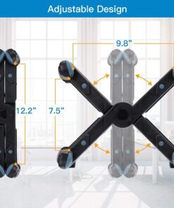 Computer Tower Stand, HUANUO CPU Holder Desktop Stand Desktop ATX-Case Mobile Cart Holder Adjustable Width with 4 Caster Wheels, Fits Most Computer Cases Under Desk, Black 13 71fObi6W0S