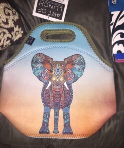 Artovida Artists Collective Insulated Neoprene Lunch Bag - Washable Soft Lunch Tote for Work and Picnic - Design by Monika Strigel (Germany) Elephant - Classic Monika Strigel Elephant 23 71fPDDJ0ZJL