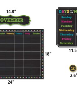 Teacher Created Resources TCR5615 Chalkboard Brights Calendar Bulletin Board Set, Paper, Multi 19 71fPqC3JhL
