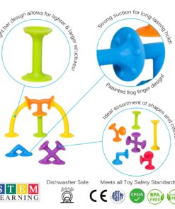 Alternative view of Froogly - 25 Piece Suction Toys | Montessori Bath Construction Building Set Silicone Preschool Daycare Shower Travel for Kids Toddlers Boys Girls Ages 3 4 5 6 Year Old