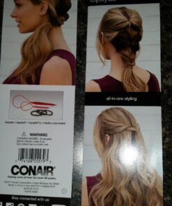 Conair Topsy Tail Hair Tool, Ponytail Hair Loop Styling Tool with Hair Ties Hair Styling Kit Included, 5-Piece Set Black 34 71fQMGeiatL