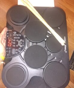 Pyle Portable Drums, Tabletop Drum Set, 7 Pad Digital Drum Kit, Touch Sensitivity, Wireless Electric Drums, Drum Machine, Electric Drum Pads, LED Display, Mac & PC - PTED01 30 71fQQSdlOJL