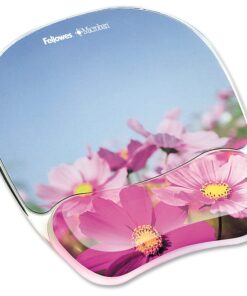 Fellowes Photo Gel Mouse Pad and Wrist Rest with Microban Protection, Pink Flowers (9179001) Blue/Pink 12 71fQt9N75 L