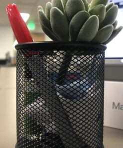 MaxGear Pen Holder for Desk, 3 Pack Pencil Holder, Non-Slip EVA Pad, Premium Mesh Metal Pen Holder, Desk Accessories & Workspace Organizers for Home, School & Office, Black, 3.7’’ Tall Mesh Black- 3.7" Tall 43 71fRzwTIccL