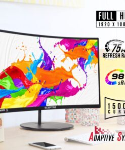 Sceptre Curved 27" FHD 1080p Gaming Monitor R1500 98% sRGB HDMI VGA 75Hz Build-in Speakers, Blue Light Shift Machine Black (C278W-1920RN series) 27" Curved 75hz 98% sRGB 16 71fS3muKV9L